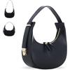 MARINA GALANTI, Borsa Hobo Piccola Donna in Vera Pelle, con Manico Allungabile, Chiusura a Zip e Taschina Interna, Made in Italy, Nero