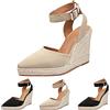 Generic Espadrillas Con Zeppa Donna Sandali Classici Da Donna Con Zeppa Elegante Cinturini Alla Caviglia Chiuse Platform Scarpe Con Tacco Plateau Sandali Zeppa Eleganti Con Tacco Casual Sandali Estive Lacci