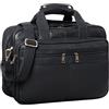STILORD Alexander Borsa da lavoro in pelle uomo donna Grande borsa porta documenti e PC Ventiquattrore da ufficio Cartella per la scuola borsa a tracolla Colore:nero