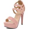 LarDorLin Donna Tacco a Spillos Estate Plateau Sandals Semplici