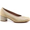 PITILLOS - 5090 Oro - Scarpa in pelle, con tacco, Suola in gomma, per: Donna