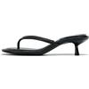 ATBELL Sandali infradito con tacco a gattino da donna, senza lacci, sandali con tacco basso, alla moda, estivi, infradito, tacchi, Nero PU, 36 EU