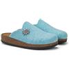 LE TIROLESI - Pantofola Canazei in lana REWOOLY® con sottopiede in pelle e suola in gomma - Made in Italy Taglia 39, Colore Cielo