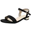 BCLBDFC Ciabatte Estive Plus Size 33-43 Scarpe per Le Donne Estate Moda Donna Sandali Tacchi Bassi Elegante Open Toe Antiscivolo Suola Morbida Sandalias De Mujer-nero-34