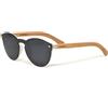 GOWOOD Occhiali da sole rotondi in legno per donne e uomini con lente polarizzata nera speciale in stile monopezzo