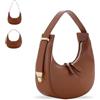 MARINA GALANTI, Borsa Hobo Piccola Donna in Vera Pelle, con Manico Allungabile, Chiusura a Zip e Taschina Interna, Made in Italy, Cuoio