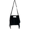 J26 Borsa con manici in pelle scamosciata con frange shopper in camoscio made in Italy pelle grezza borsa a tracolla in due varianti, 26x22x4 cm