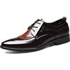 Hoefirm Scarpe Verniciata Uomo Derby Pelle Scarpe Stringate Vestito Oxford Elegante Formale Business Marrone 43