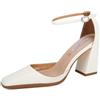 QUEEN HELENA Décolleté con Tacco Medio Scarpe Eleganti Donna ZM9601 (Bianco, Sistema Taglie Calzature EU, Adulto, Donna, Numero, Media, 41)