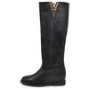IF Fashion Stivali Alti da Donna Con decorazione metallica a forma di V Zeppa Interna Rialzo LY81-7A nero N.41