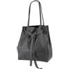 SH Leder ® - Borsa shopper da donna in vero cuoio con fiocco e tasca interna, disponibile in molti colori, borsa a spalla, borsa con manici, 29x33cm Sandra G535, Nero , L