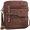 ROYALZ 'Oregon' borsello tracolla in pelle per uomo piccola borsa vero cuoio stil vintage massaner elegante mini, Colore:Ohio Marrone