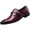 LanfengEU Scarpe Eleganti da Uomo Slip on a Punta Traspirante Mocassini con Punta a Punta Appartamenti Scarpe da Lavoro in Pelle con Fibbia Casual
