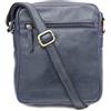 Zerimar Borsa a tracolla piccola pelle naturale | Borsa a tracolla a tracolla | Borsa a tracolla casual | Unisex| Misure 25x20x7, BLU NAVY, 25x20x7
