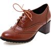 Gicoiz Brogue Oxford Tacco a Blocco Donna Cordoncino Classico Derby