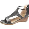 Generic Sandali Donna Estive con Zeppa Plateau Eleganti Toe Zipper Scarpe Piattaforma Sandals Solid Open Colore Casuale Estate Donne Sandali Donna Nero Basso Scarpe Comode Per Taglia 41