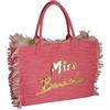 Miss Beach - Borsa da mare da donna, chiusura zip, Borsa da picnic, Borsa a tracolla in tela, XL, 29 litri, Colore: Fucsia