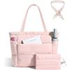 Moyad Borsa Tote Donna Piumino, Shopper a Mano Grande per Lavoro Viaggio | Imbottitura Morbida, Tasca Laptop 15.6, Tracolla Regolabile, Tasca Nascosta, Uso Quotidiano, Effetto Puff