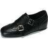 Generic Mocassini con Zeppa Interna Donna Scarpe Monk Strap Rialzate per Feste e Banchetti Oxford Platform Eleganti Pelle Microfibra,Nero,38 EU
