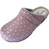 Solema Tris Zoccoli Sabot Pantofole Scarpe di Pelle, Donna, Punti Rosa, EU 38