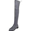 Fucouture Stivali neri sopra il ginocchio per le donne tacco grosso coscia alto pull on tacco basso stivali stringati nero inverno lungo moda stivali alti al ginocchio stivali alti da equitazione,