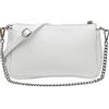 SH Leder Borsetta a tracolla in vera pelle Umhängetasche Handtaschen Clutch piccola borsa Borsa da sera 23x13cm Jennie G323, bianco, Small