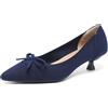 GYUBL Scarpe Donna in Maglia Tacco Basso Punta Chiusa Eleganti Scarpe Donna Comode Gattini Decolleté per Feste,Balli,Matrimonio,1506-1-Blu,EU38.5