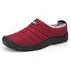 Rojeam Inverno Scarpe da Casa Peluche Donna Uomo Pantofole Caldo Comode Antiscivolo Ciabatte All'aperto, Rosso, 36 EU