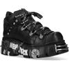 New Rock Stivali Piattaforma 106N-C85 Unisex - Stivale nero in pelle gotica Punk Rock, Nero , 37 EU