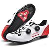JiuQing Scarpe da Ciclismo da Uomo Compatibili con Le Tacchette Peloton SPD Delta per Bici da Strada per Interni Ed Esterni,Rosso,41 EU
