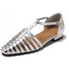 LarDorLin Spiaggia Sandals Donna Chiuse Davanti Pantofole Tacco Basso Mules Braid Ciabatte Estate Alla Schiava Strappy Romano Flip Flops Argento Numero 39 EU (40 Cn)