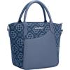 LAKCFSN Borsa a Mano Donna in Denim Jacquard e Ecopelle Blu Polvere, Tote Bag Elegante e Casual per Ufficio e Viaggi, Capiente per Tablet da 11, Design Retrò Chic