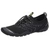 SAGUARO Scarpe da Sport Acquatici Uomo Donna Scarpette Scoglio Traspiranti Leggere Scarpe da Immersione per Piscina Spiaggia Canottaggio Mare Fiume Surf Vela Acqua Cycling, Nero Ebano, 38 EU