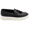 Malu Shoes Mocassini Uomo Slip on Classico Sportivo in Vera Pelle abrasivata Nero Cuciture in Punta Bon Bon Fondo Bianco Alto