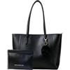 Mervokl Borse Tote a Mano da Donna Grande,PU pelle,da Spalla,Impermeabile Nero,Adatto per Shopping,Viaggi,Lavoro,Ufficio,Scuola