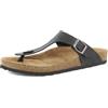 inblu Ciabatte Uomo Infradito con Fibbia Regolabile, Plantare imbottito in Vera Pelle, Nero, 46
