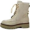 CINZIA SOFT Stivaletti Anfibi Donna in Pelle Camoscio Beige con Cerniera, 375506 TAGLIA DONNA 37