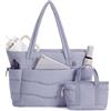 Wandering Nature Borsa Tote Donna 2 Pezzi Puffer con Cerniera, Capiente per Laptop 15,6 Pollici & Tasca Porta Borraccia 40oz (1,18L), Borsa per Lavoro Università Viaggi e Shopping (Modello con Brevetto)