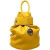 Chicca Borse - Borsa Zaino da Donna in Vera Pelle Made in Italy - 28x35x12 Cm (Giallo)