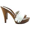 Kiara Shoes Zoccoli con Plateau & Fascia Bianca - Made in Italy - Tacco 11 - K21101-BIANCO