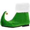 Generisch Copriscarpe da Babbo Natale, unisex, per carnevale, per feste a tema, con campane, per elfo, per adulti, verde, 42