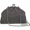 Generico Pochette Donna Big in Rafia con Tracolla, Modello Nuvola Pasticcino, Made in Italy, Brand Sottile alta qualità (Nera)