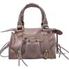 Chicca Borse Borsa a Mano Alla Moda Piccola con Tracolla da Donna in Pelle Spatolata con Borchie (Rosa Carne)