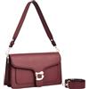 Travistar Borsa a tracolla da donna, alla moda, piccola borsa a tracolla in pelle, pochette da sera con 2 cinghie, F195-rosso, 26cm x 14cm x 9.5cm, Borsa a tracolla