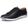JiuQing Scarpe Eleganti Casual da Uomo Scarpe da Ginnastica Oxford Comode Scarpe da Passeggio da Lavoro in Pelle,Nero,46 EU