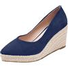 Generisch Ballerine da donna eleganti con tacco a zeppa, scarpe singole, scarpe con punta chiusa, sandali con tacco alto, scarpe da sera eleganti, Z01 blu., 39 EU
