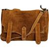 FrasiBags Borsa a Tracolla Donna in Vera Pelle Scamosciata - Stile Messenger con Patta e Tracolla Regolabile - Made in Italy - Elegante, Capiente, Chiusura Magnetica - 32x20x11 cm (Cuoio)