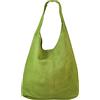 Freyday BT02 - Borsa da donna, in pelle scamosciata, borsetta a tracolla dall'effetto metallizzato