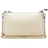 Chicca Borse Borsetta da donna in pelle, borsa a tracolla clutch pochette (Beige)