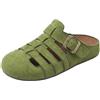 HRGKLMN Zoccoli Donna Sandali alla Moda da Donna con Fessure di Ventilazione, Pantofole estive Traspiranti Ciabatte comode in Pelle Scamosciata Effetto Sughero